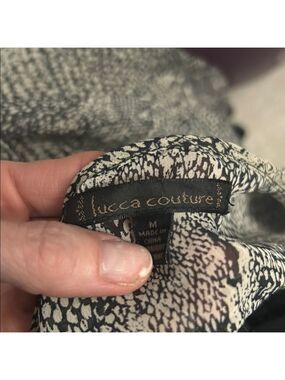 Lucca Couture Black and White Textured Blouse